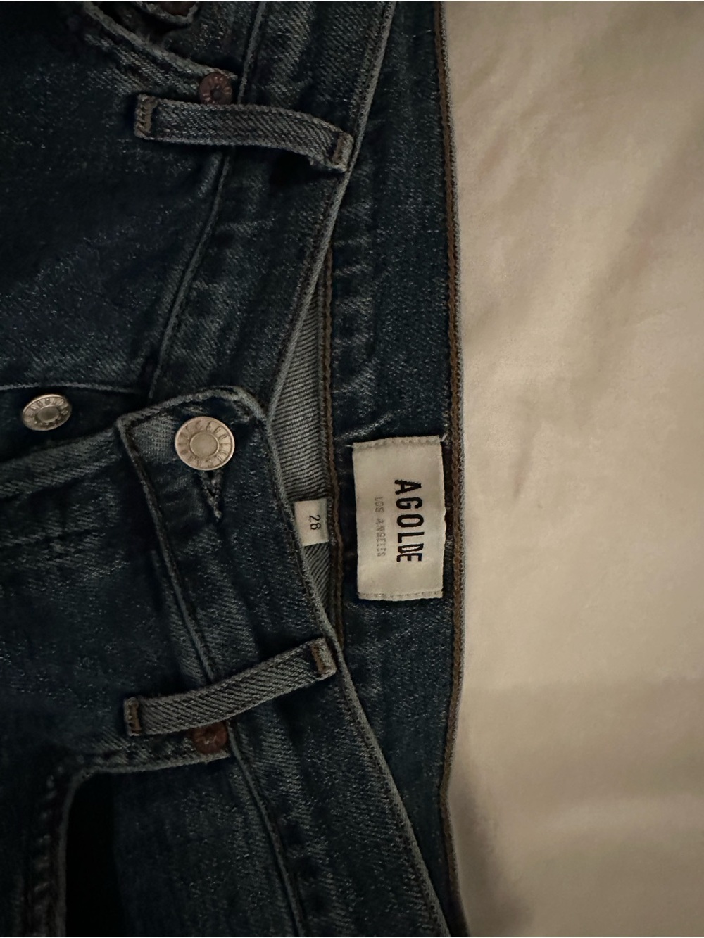Agolde Mid-Blue High-Rise Cropped Skinny Jeans with Knee Distress - Picture 8 of 9